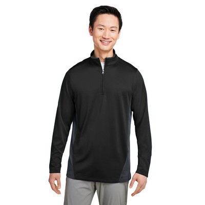 Harriton Men's Flash Snag Protection Plus IL Colorblock Quarter-Zip Pullover Shirt